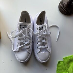 Converse White Platform Sneakers